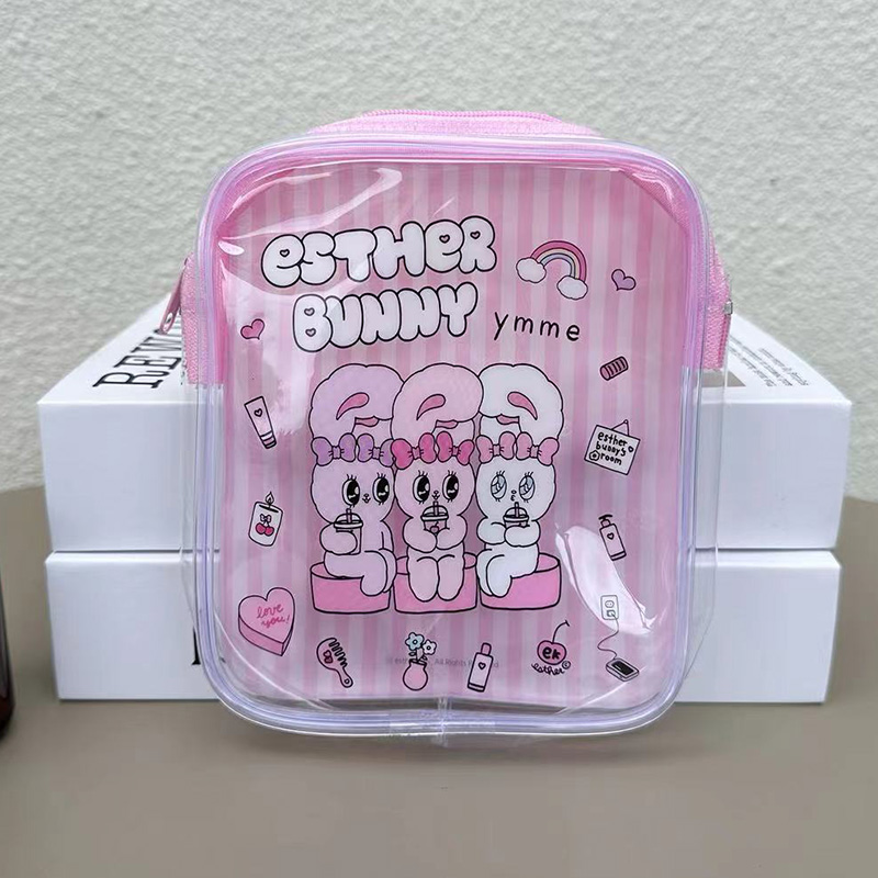 Travel Accessories Pink - Милая прозрачная косметичка Esther Bunny с