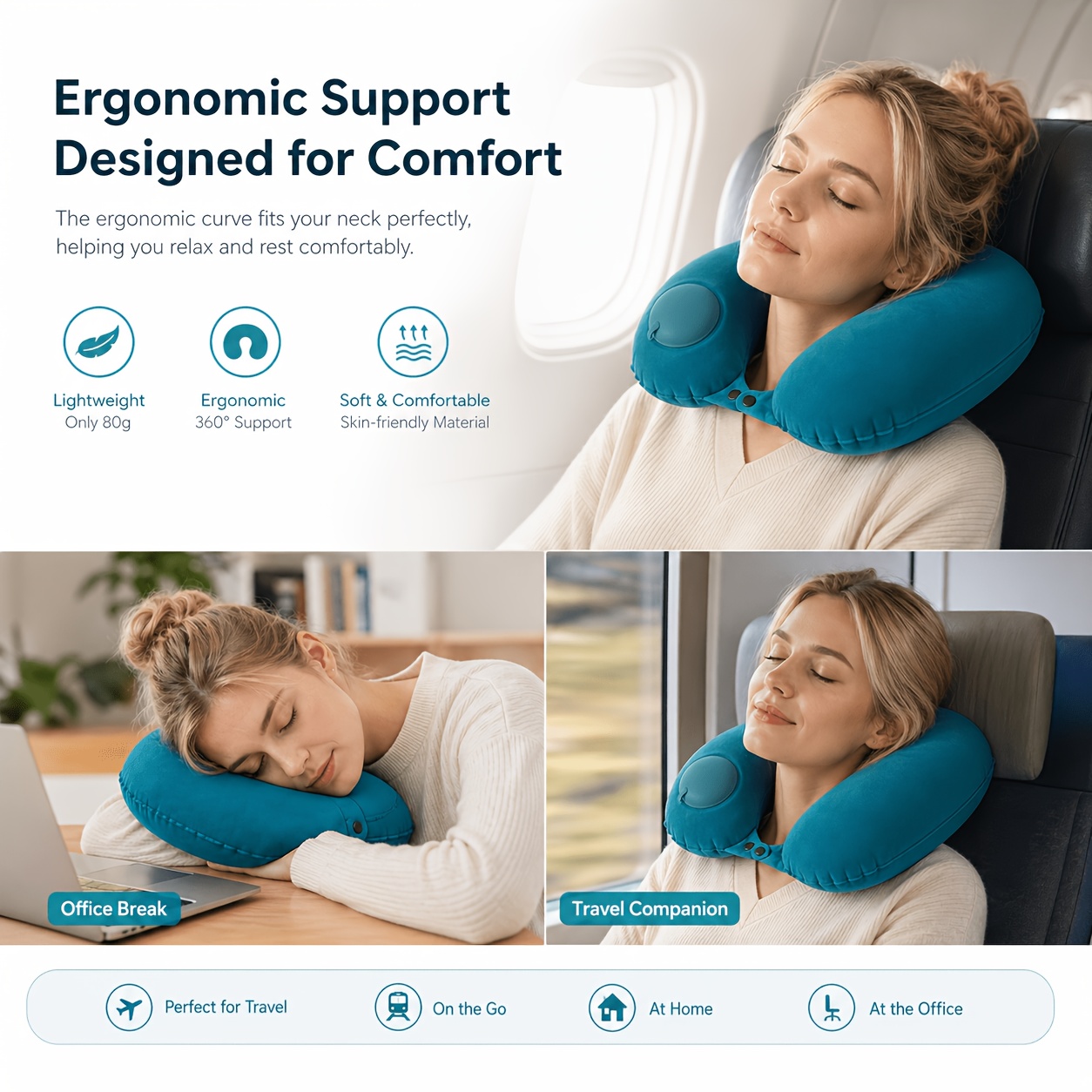 Travel Pillow Inflatable - Надувная дорожная подушка для шеи SPDJUMPER,