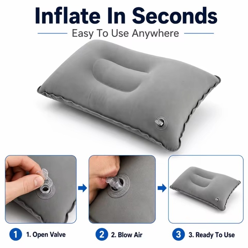 Портативная складная надувная  – обзор и цена Travel Pillow Inflatable